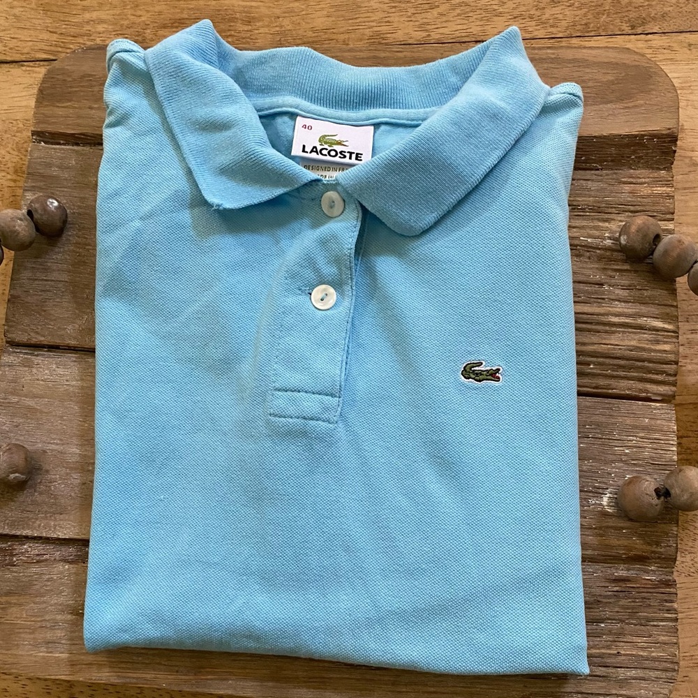 Vintage Lacoste Boy’s Sz Euro 40/US (see pics for measurements) Lt Blue Polo